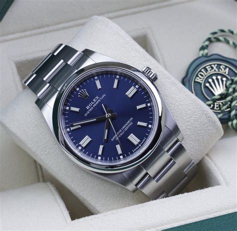 rolex oyster blue face